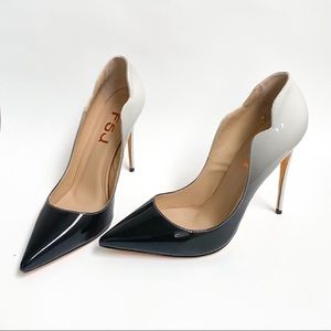 Ombré black/gray pumps